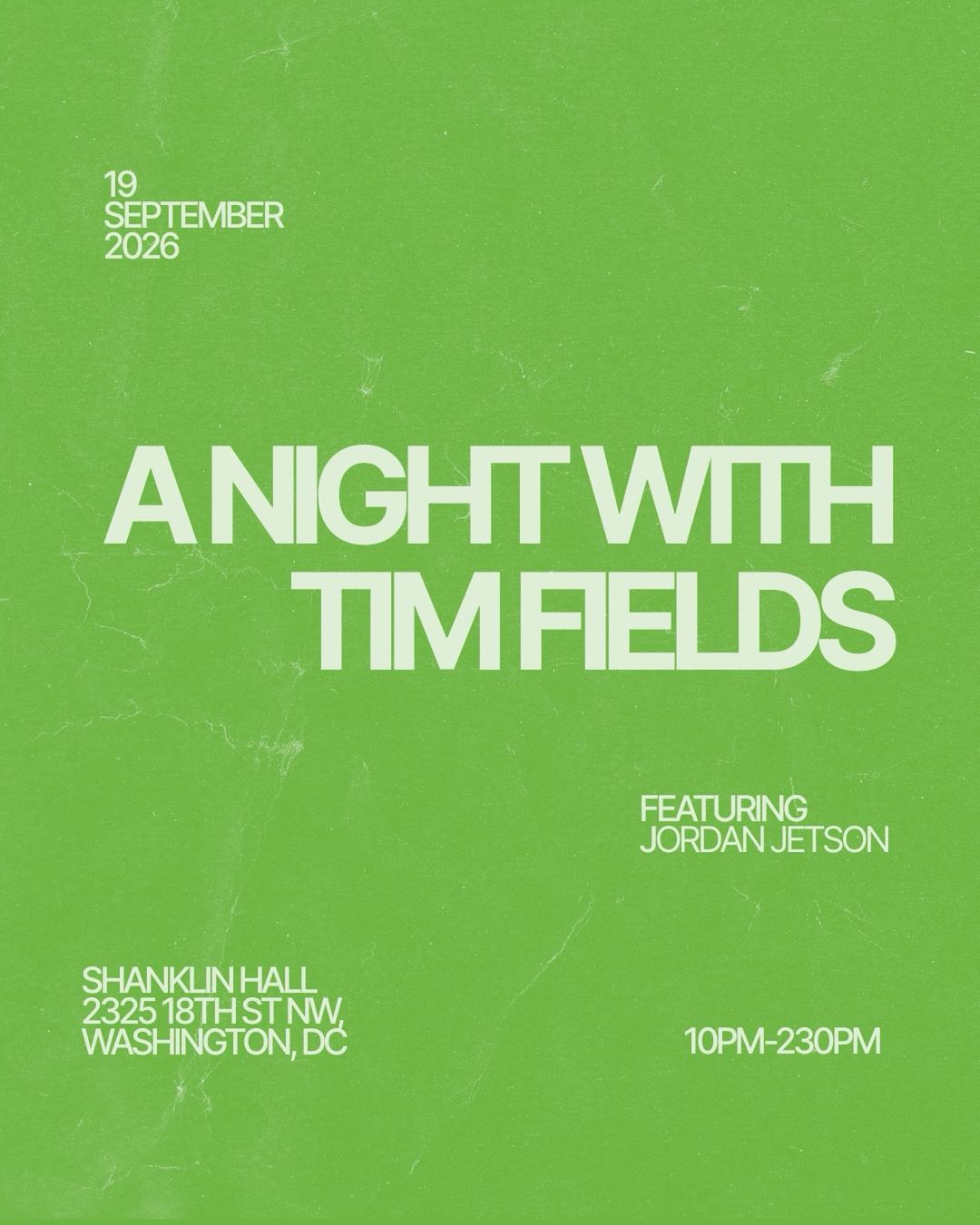 A Night with Tim Fields