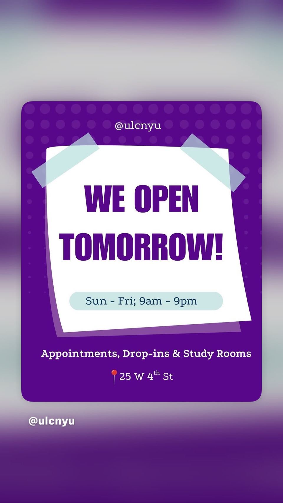 We Open Tomorrow!