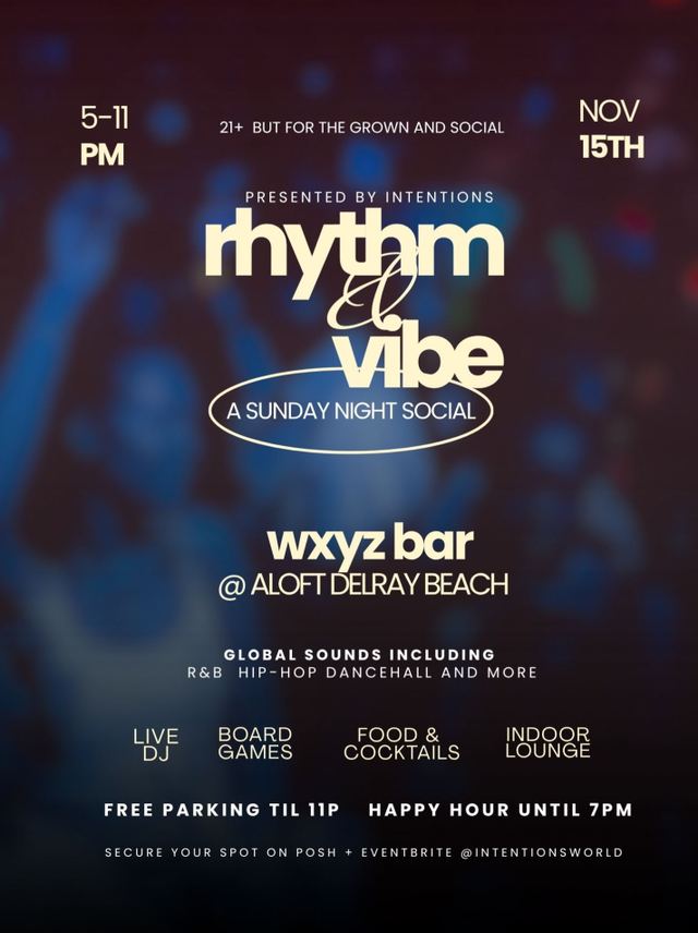 Rhythm & Vibe, Sun, Nov 15, Wxyz Bar