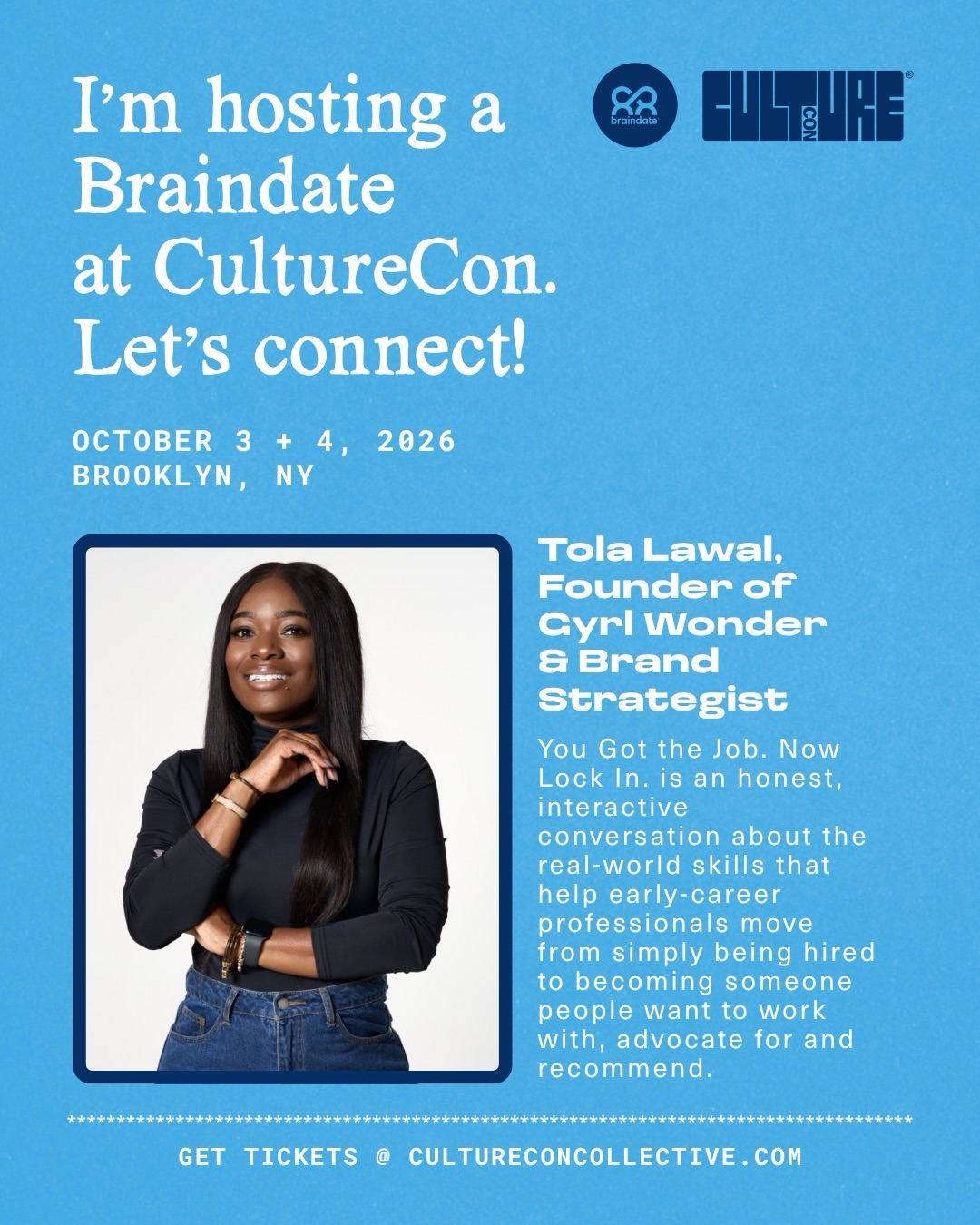 Braindate at CultureCon: You Got the Job. Now Lock In.