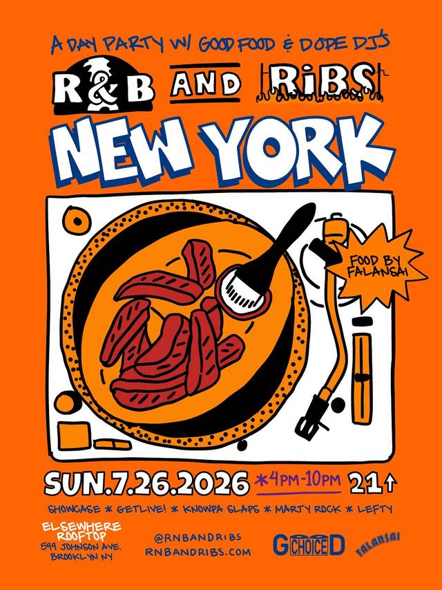 R&B and Ribs New York, Sun, Jul 26, Elsewhere Rooftop, Bushwick