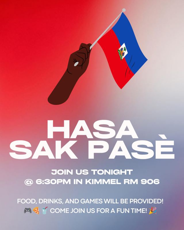 HASA SAK PASÈ, Wed, Sep 16, Kimmel Rm 906