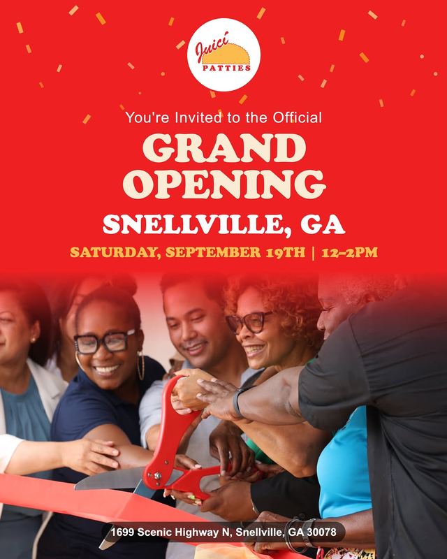 Official Grand Opening Snellville, GA, Sat, Sep 19, Juici Patties
