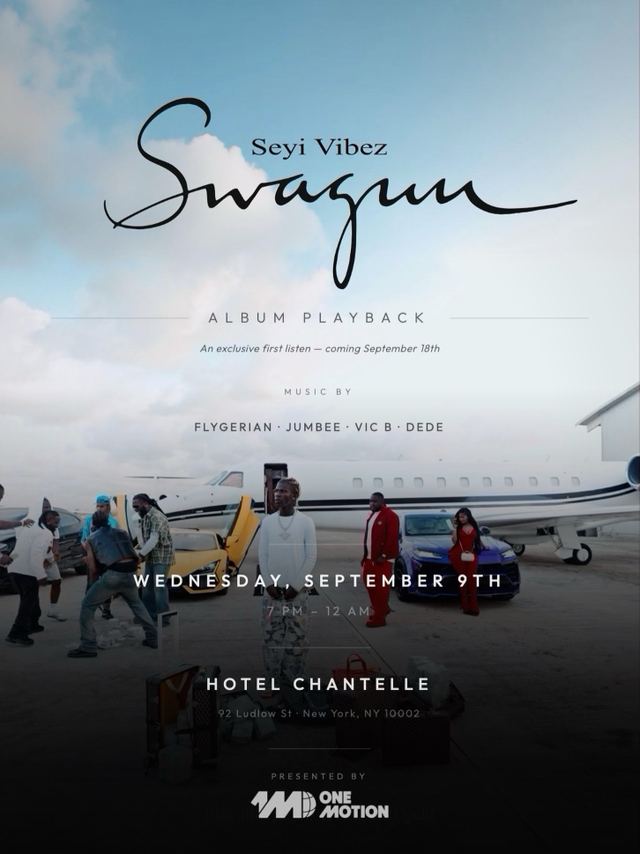 Seyi Vibez Swagun Album Playback, Wed, Sep 9, THE CONCORD, Lower East Side