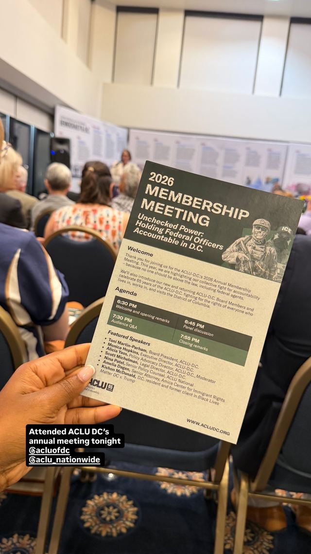 2026 Membership Meeting: Unchecked Power: Holding Federal Officers Accountable in D.C., Wed, Sep 16