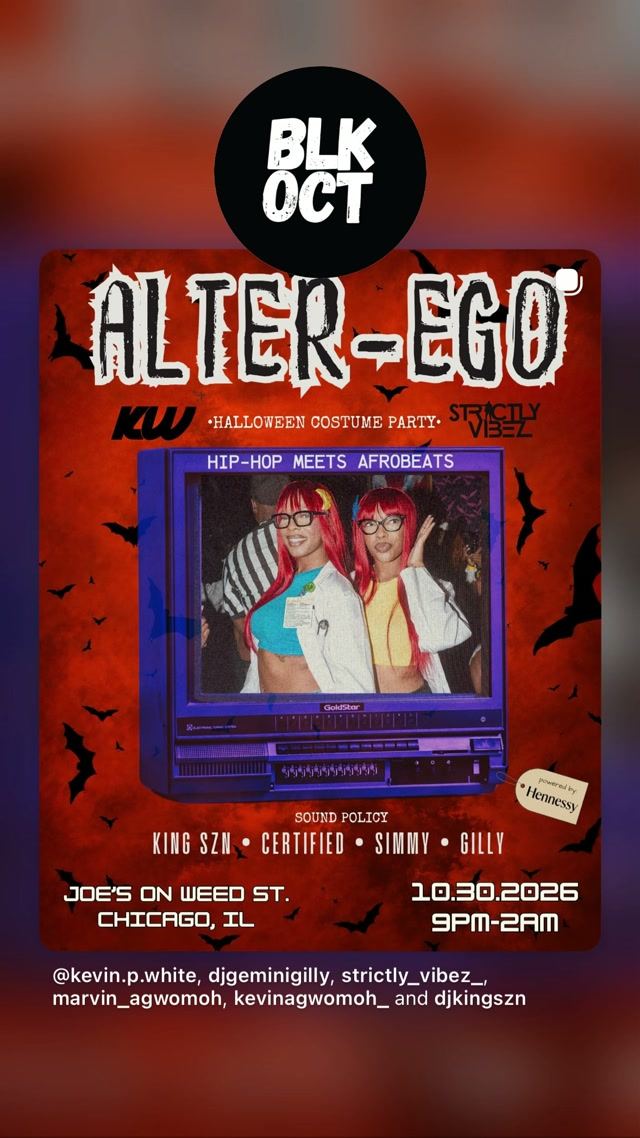 ALTER EGO, Fri, Oct 30, Joe's on Weed Street, Lincoln Park