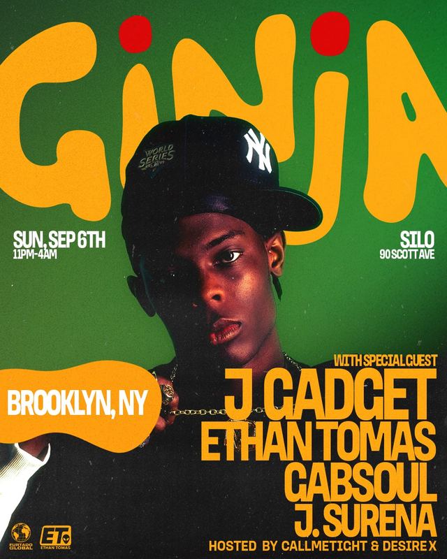 GINJA Night Rave with J Gadget, Sun, Sep 6, Silo, Brooklyn