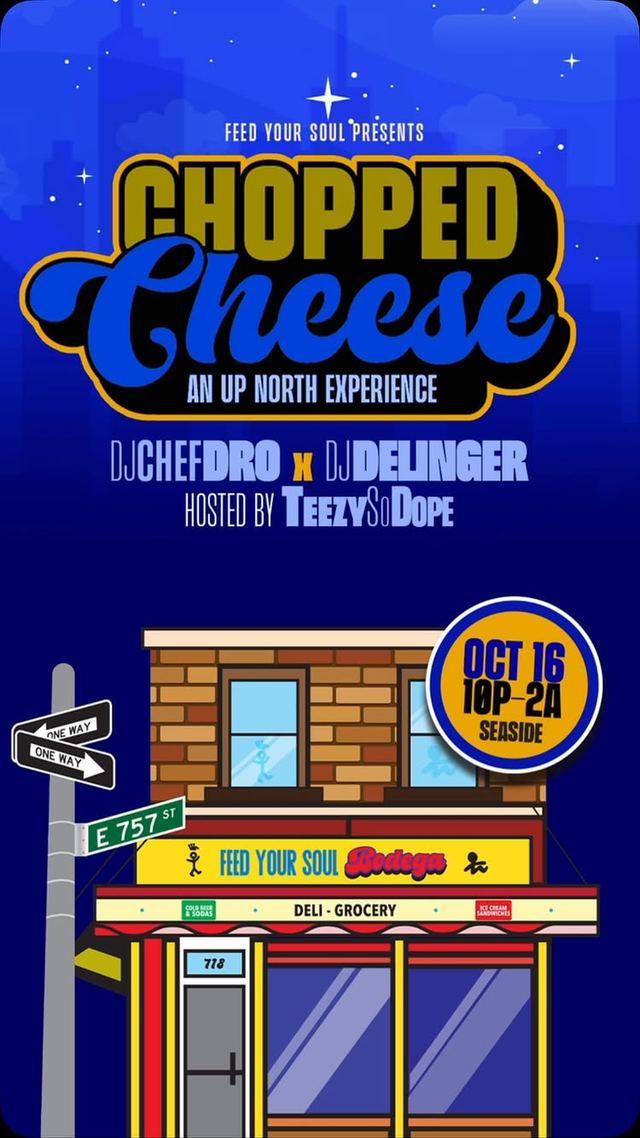 Chopped Cheese: an Up North Experience, Fri, Oct 16, Seaside Raw Bar