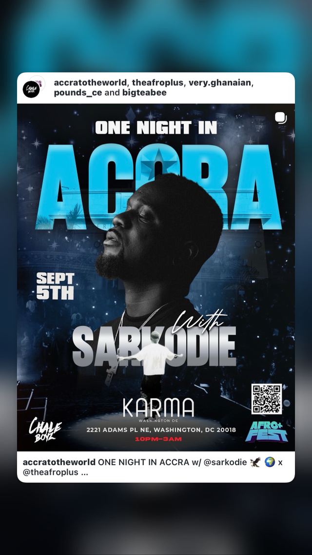 ONE NIGHT IN ACCRA, Sat, Sep 5, Karma, Ivy City