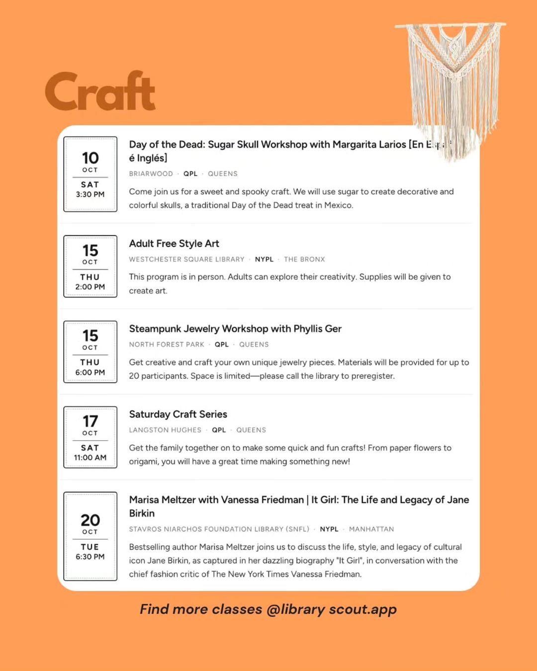 Saturday Craft Series