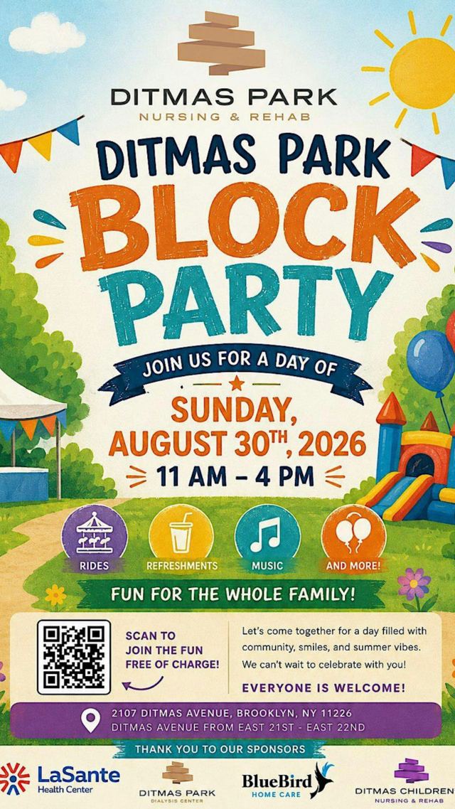 Ditmas Park Block Party, Sun, Aug 30, Ditmas Park Nursing & Rehab, Flatbush