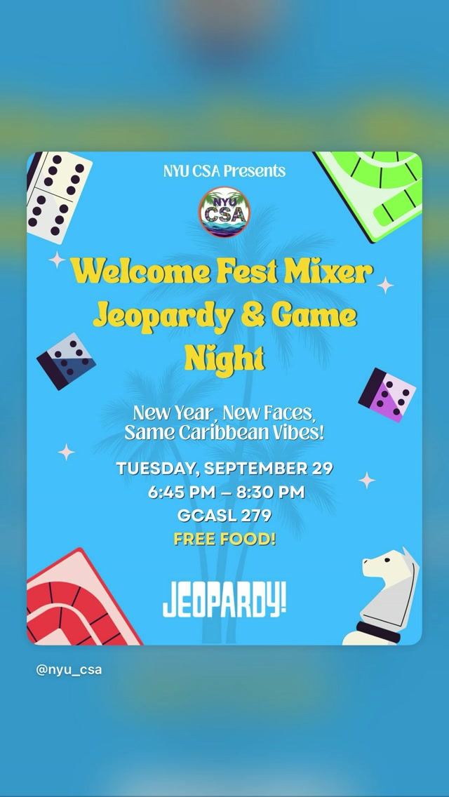 Welcome Fest Mixer Jeopardy & Game Night