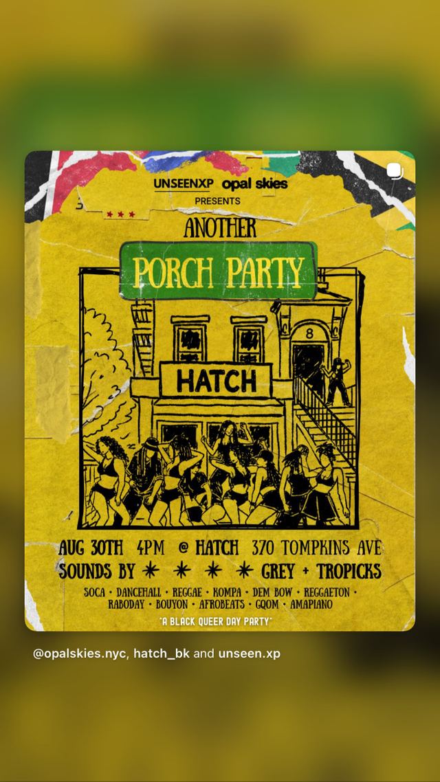 Another Porch Party, Sun, Aug 30, Hatch, Bed-Stuy