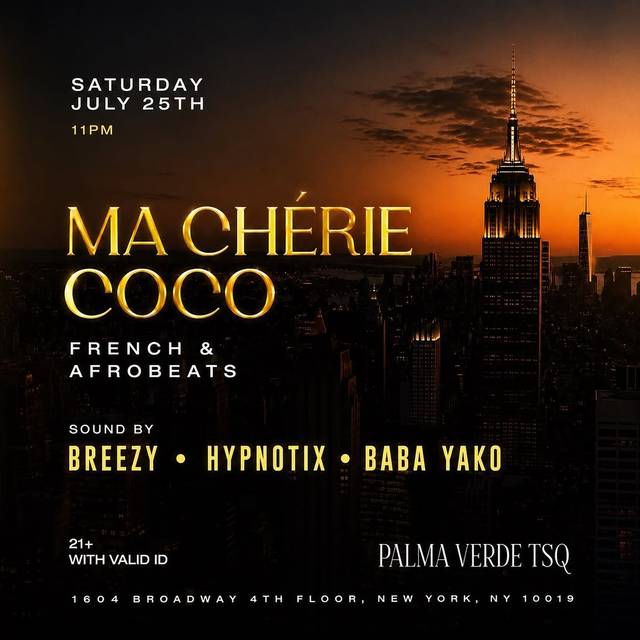 Ma Chérie Coco, Sat, Jul 25, Palma Verde Tsq, Times Square