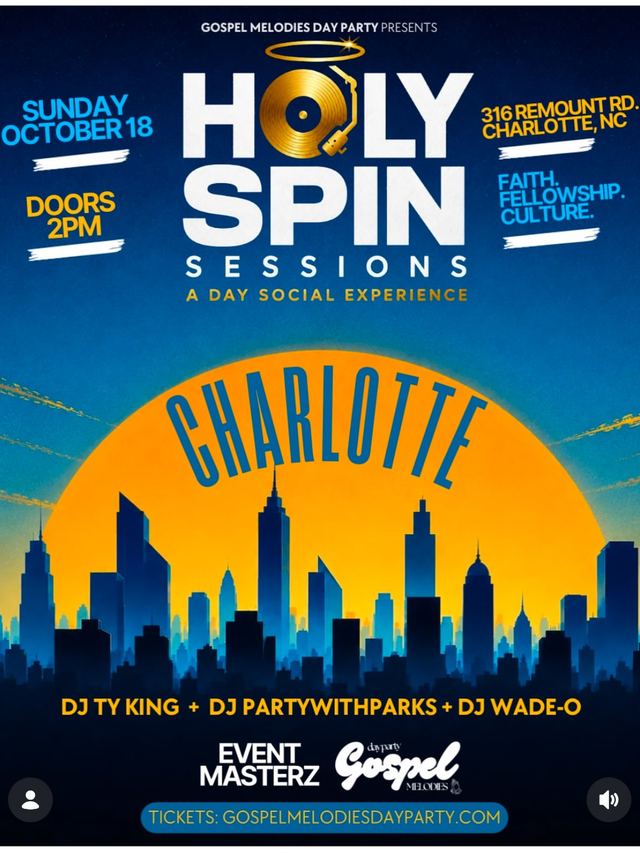 Holy Spin Sessions, Sun, Oct 18, Event Masterz, South End