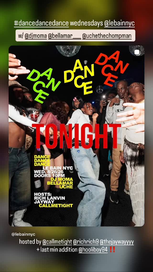 DANCE DANCE DANCE, Wed, Aug 26, Le Bain, Meatpacking