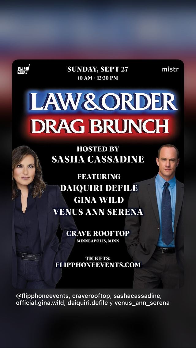 Law & Order Drag Brunch, Sun, Sep 27, Crave Rooftop