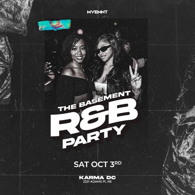 THE BASEMENT R&B PARTY, Sat, Oct 3, Karma DC