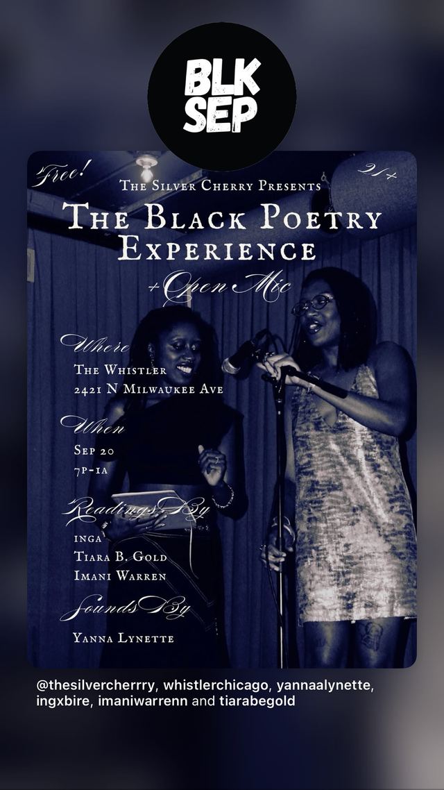The Black Poetry Experience + Open Mic, Sun, Sep 20, The Whistler