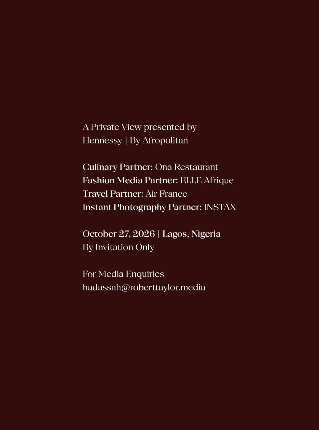 A Private View By Afropolitan — flyer 2