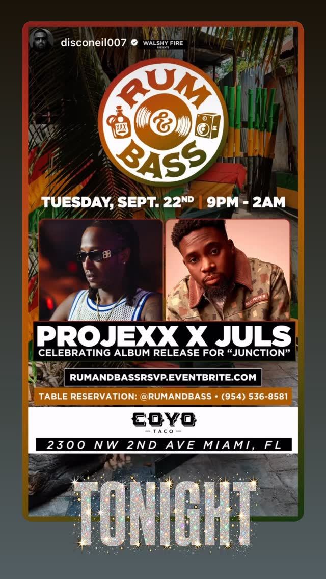 Rum & Bass, Tue, Sep 22, Coyo Taco, Wynwood Art District
