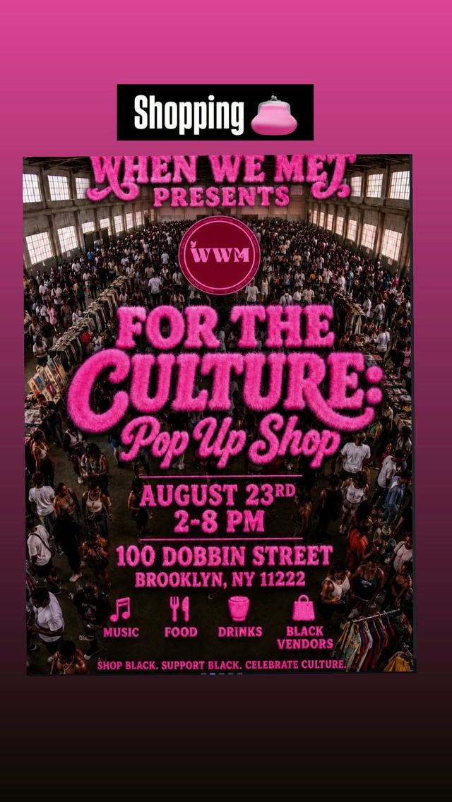FOR THE CULTURE: Pop Up Shop