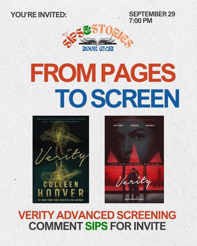 FROM PAGES TO SCREEN, Tue, Sep 29