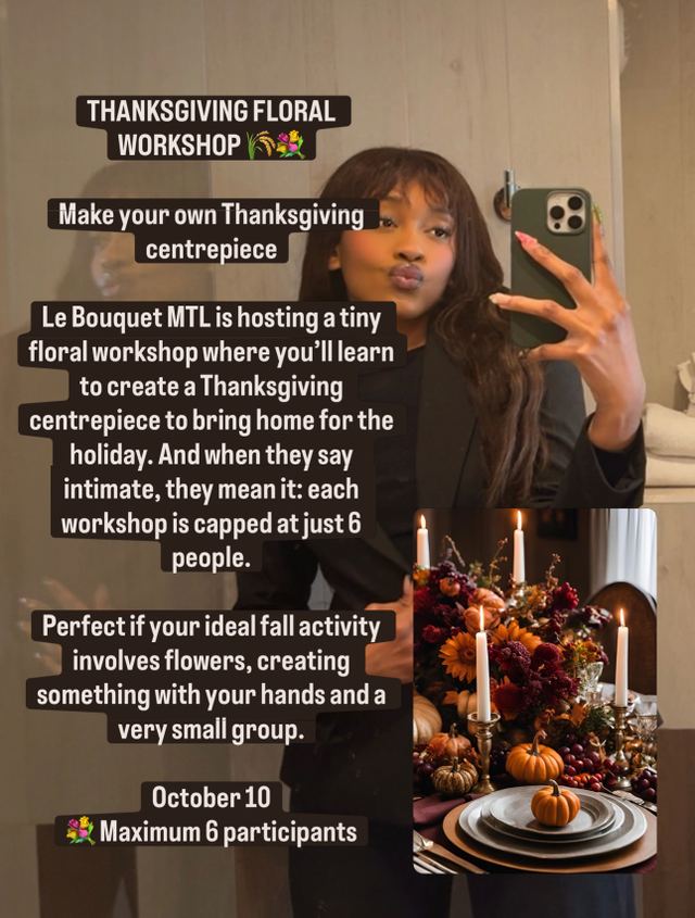 THANKSGIVING FLORAL WORKSHOP, Sat, Oct 10, Fleuriste La Mode