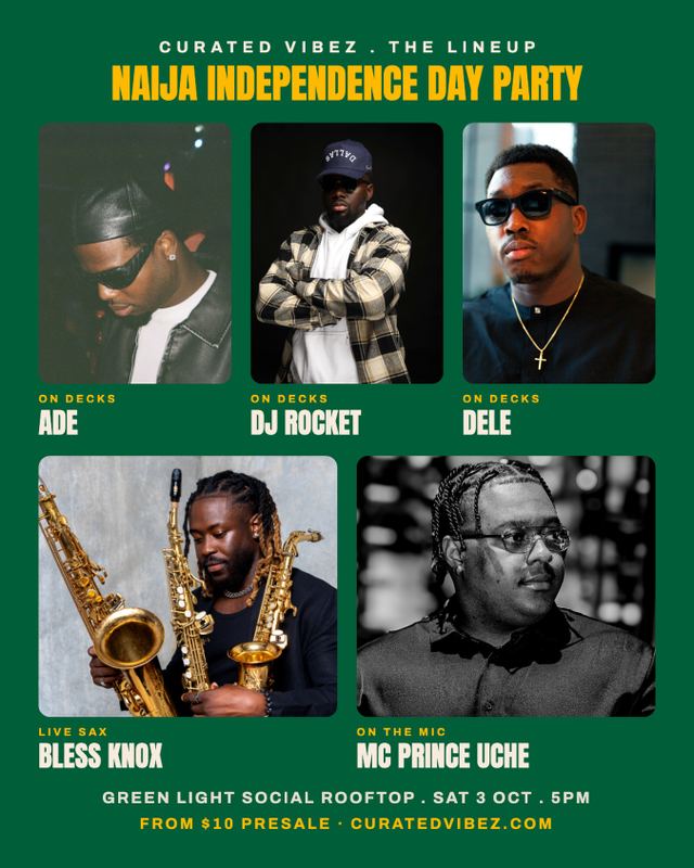 Naija Independence Day Party, Sat, Oct 3, Greenlight Social, Old East Dallas