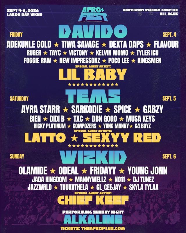 AFRO+ FEST, Fri, Sep 4 – Sun, Sep 6, Northwest Stadium (Complex)