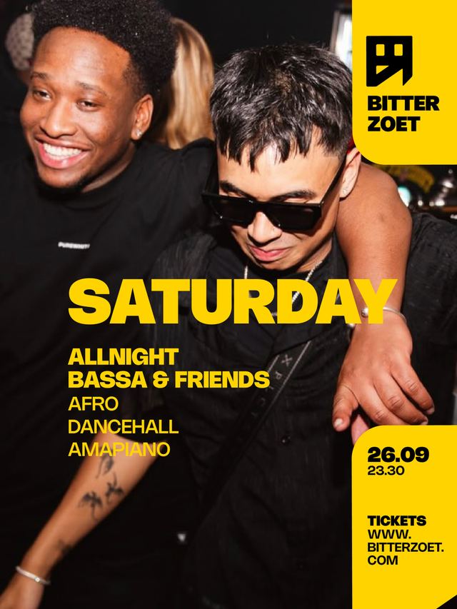 Allnight Bassa & Friends, Sat, Sep 26, Bitterzoet