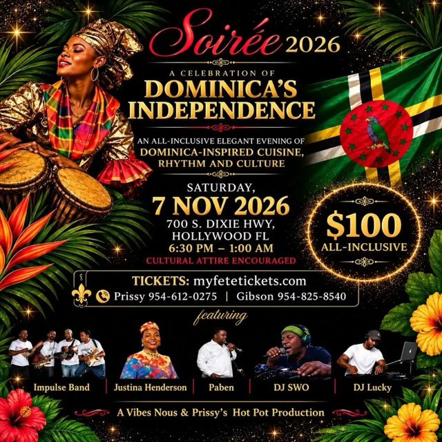 Soirée 2026: A Celebration of Dominica's Independence, Sat, Nov 7