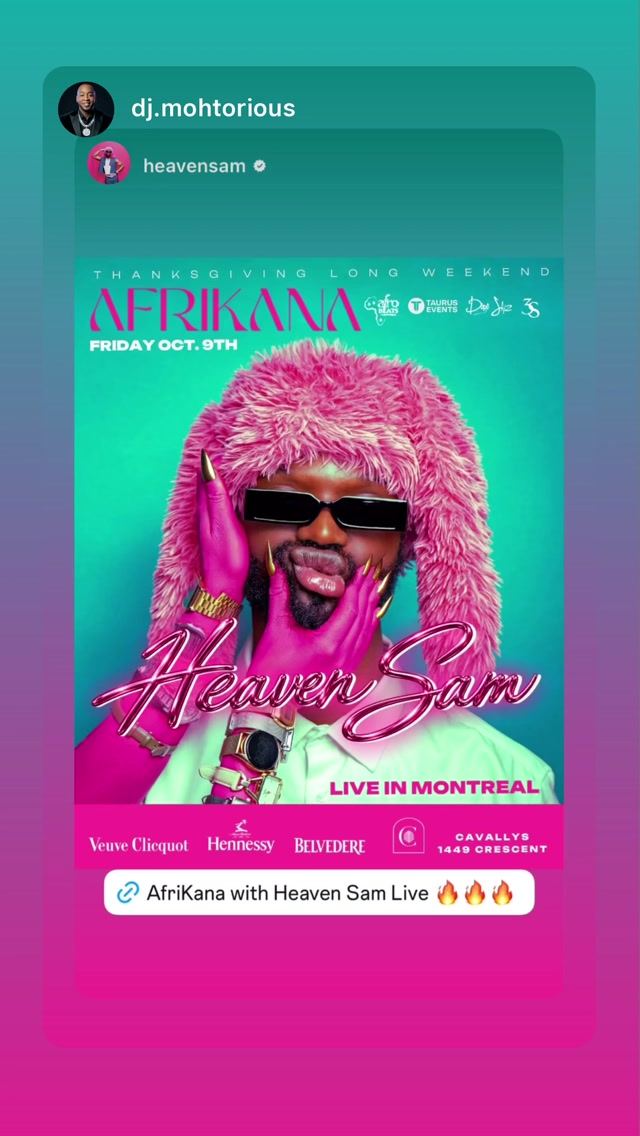 AFRIKANA - Heaven Sam Live in Montreal — flyer 2