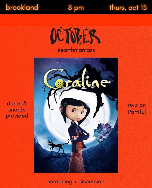 Coraline screening + discussion, Thu, Oct 15