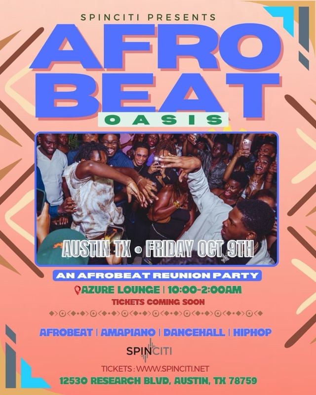 Afrobeat Oasis, Fri, Oct 9, Azure Lounge, Twin Rock At Oak Knoll