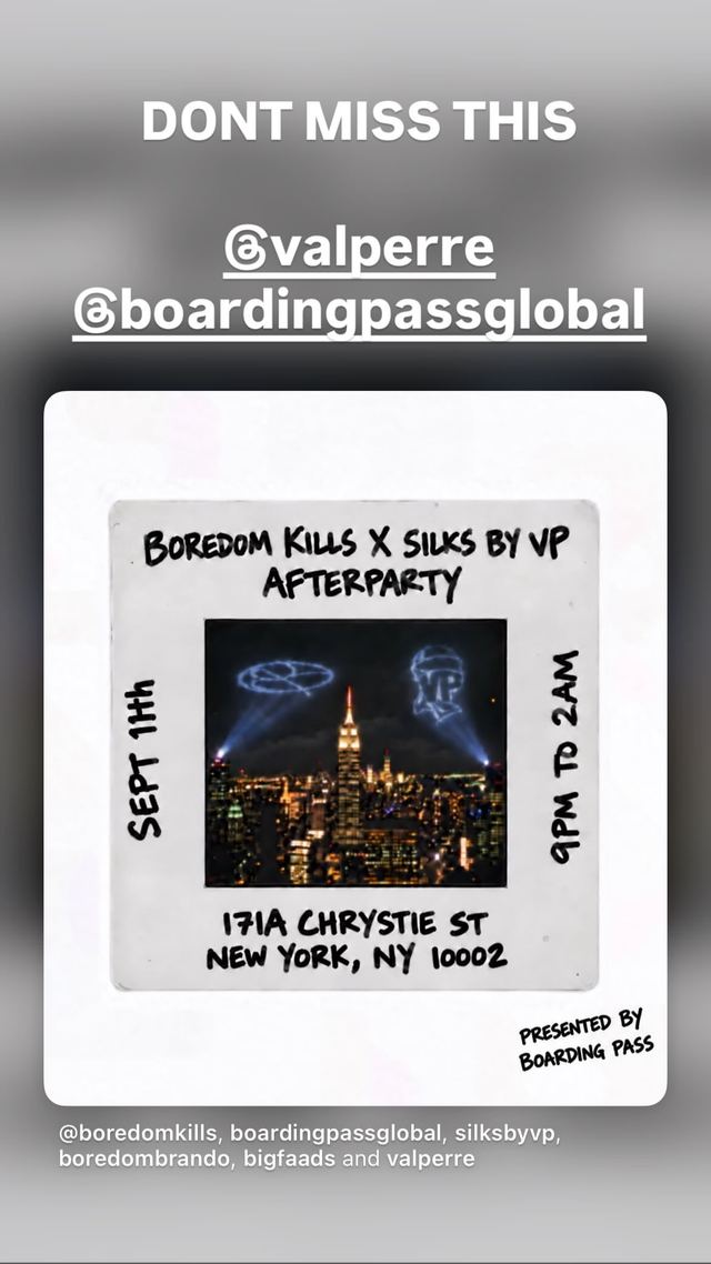 Boredom Kills X Silks by VP Afterparty, Fri, Sep 11