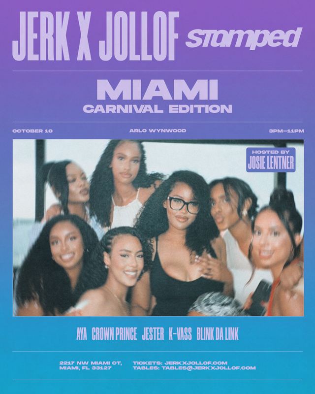 Jerk X Jollof Stamped MIAMI Carnival Edition, Sat, Oct 10, Arlo Wynwood, Wynwood