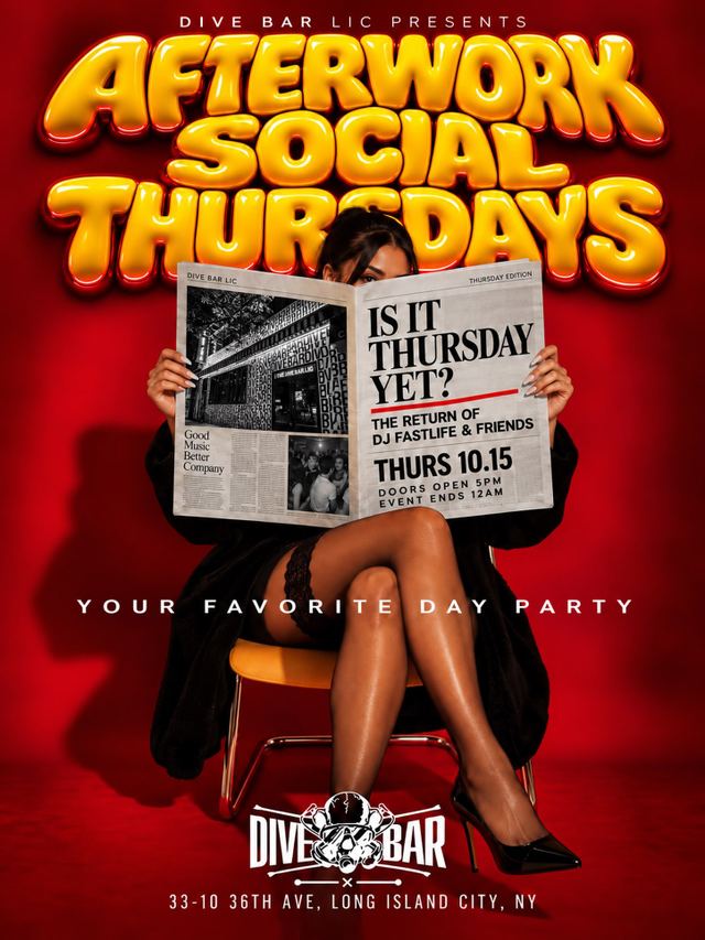 Afterwork Social Thursdays, Thu, Oct 15, Dive Bar LIC, Long Island City
