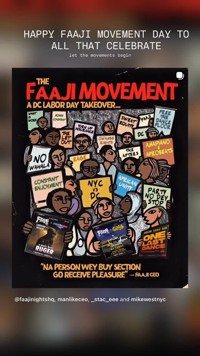 The Faaji Movement: A DC Labor Day Takeover, Mon, Sep 7