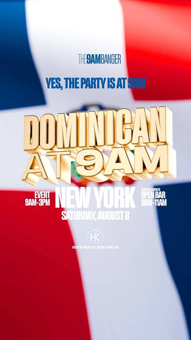 Dominican at 9Am, Sat, Aug 8, Hk Hall, Hell's Kitchen