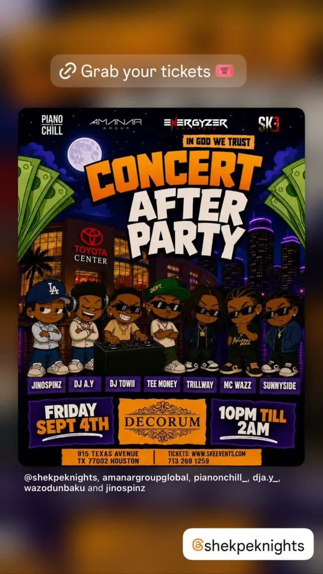 Concert After Party, Fri, Sep 4, Decorum