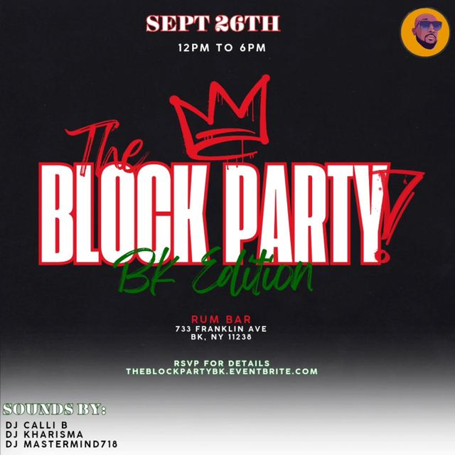 The Block Party! BK Edition, Sat, Sep 26, The Rum Bar, Crown Heights