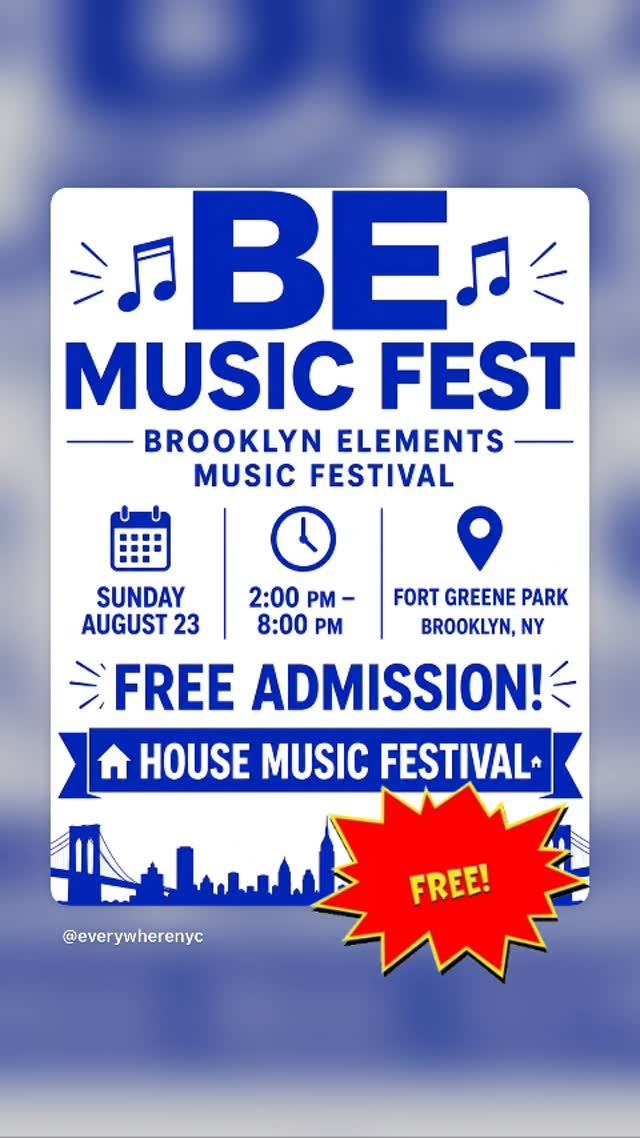 BE MUSIC FEST, Sun, Aug 23, Fort Greene Park, Fort Greene