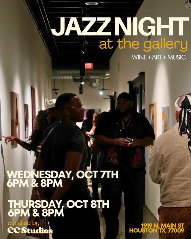 JAZZ NIGHT at the gallery, Wed, Oct 7, Studiocohtx