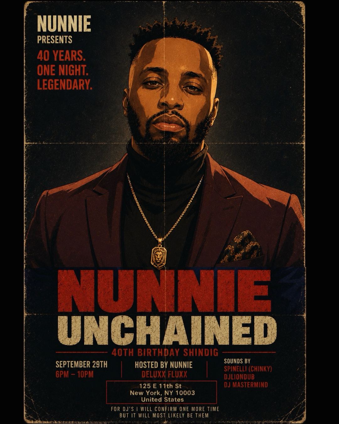 Nunnie Unchained - 40th Birthday Shindig — flyer 2