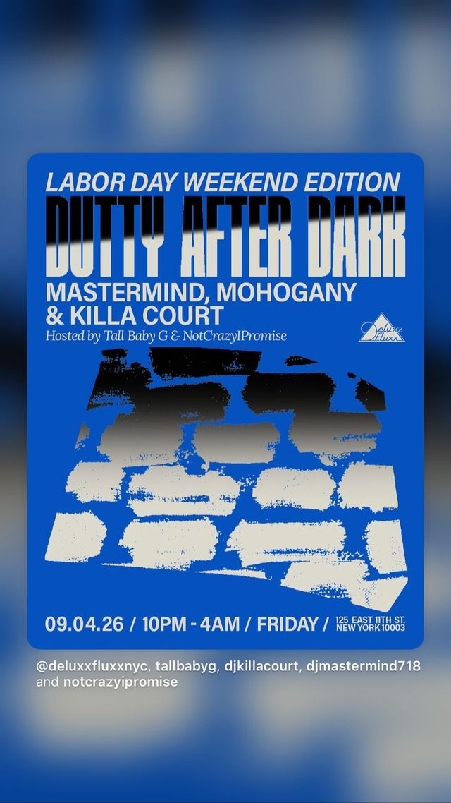 DUTTY AFTER DARK, Fri, Sep 4, Deluxx Fluxx, East Village