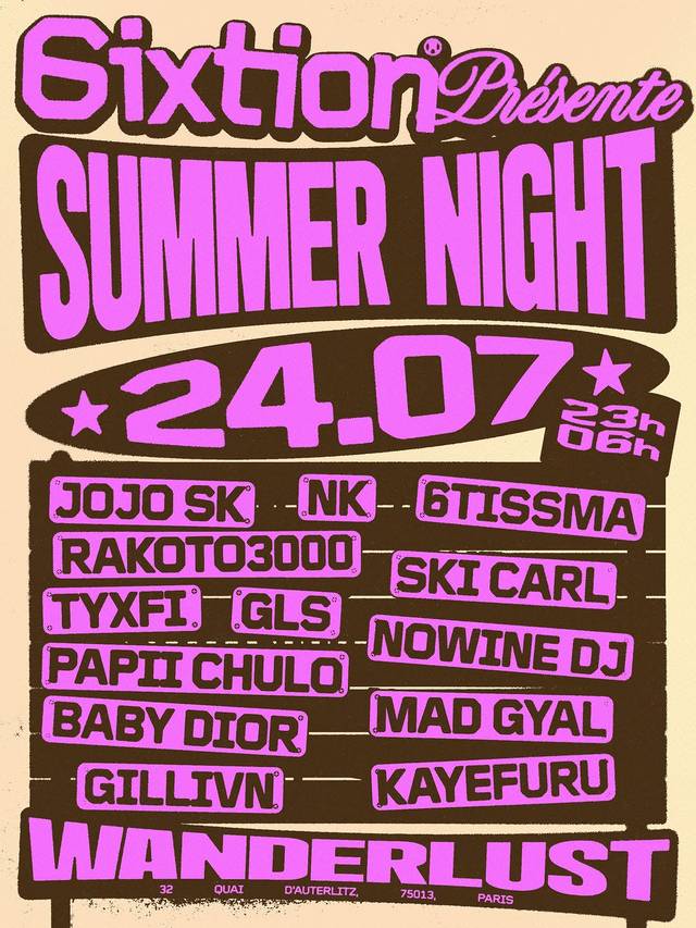 Sixtion Summer Night, Sat, Jul 25, Wanderlust
