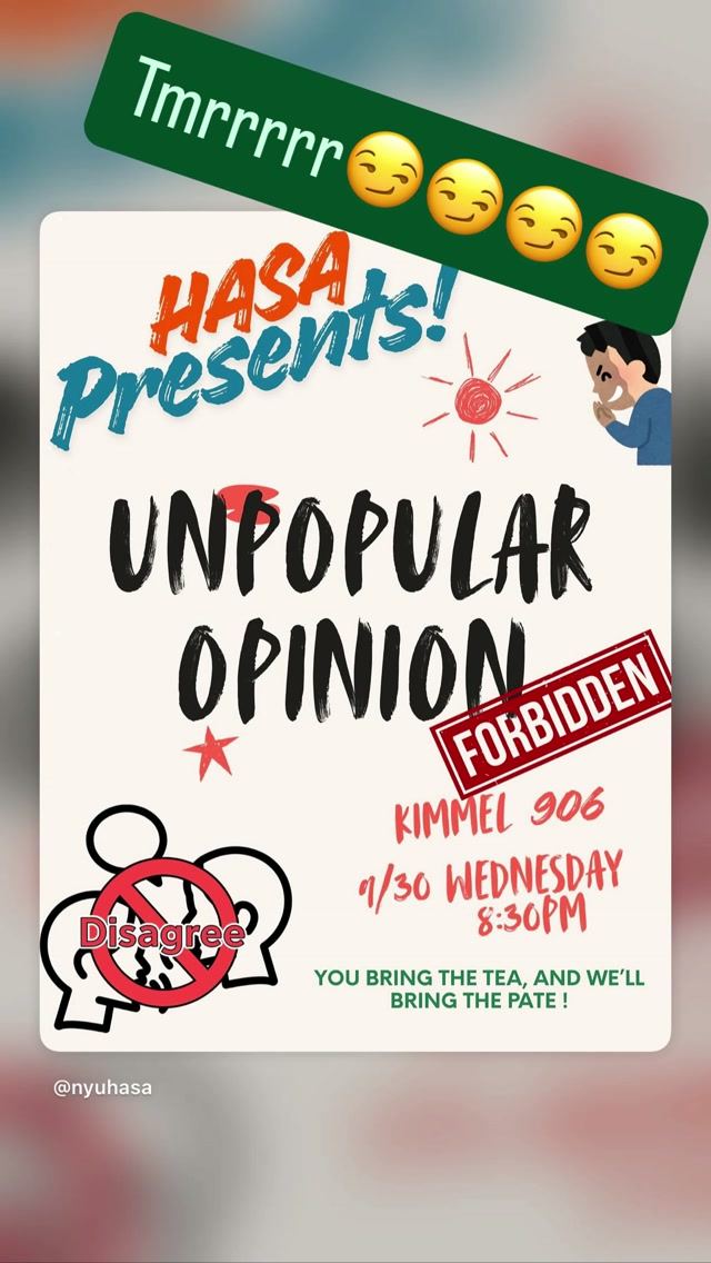 Unpopular Opinion — flyer 2