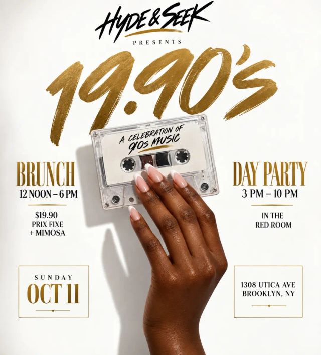 19.90's, Sun, Oct 11, Hyde and Seek, Prospect Heights