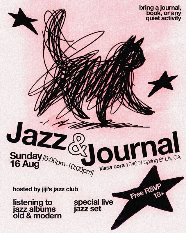 Jazz & Journal, Sun, Aug 16, Kissa Cora, Chinatown